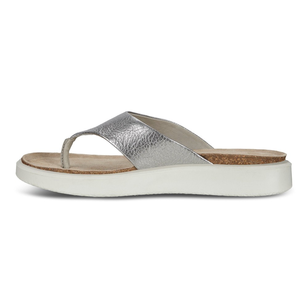 Sandalias Mujer - ECCO Corksphere Thong - Plateados - MUW617428